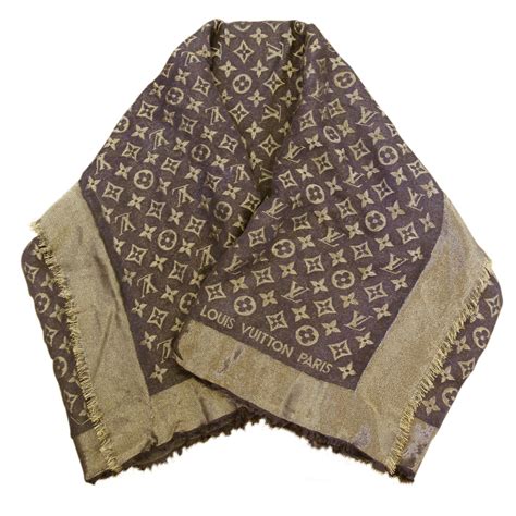 louis vuitton scarf brown gold|louis vuitton neck scarf.